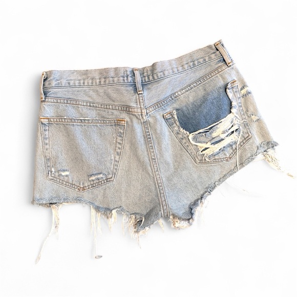 AGOLDE Parker “Bitter” Distressed Denim Shorts – Size 29 (Light Wash) - Picture 2 of 6